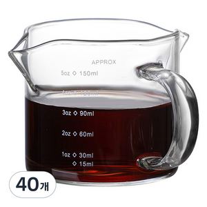 커피보니 벨크리머 에스프레소 샷잔 150ml, 투명, 40개