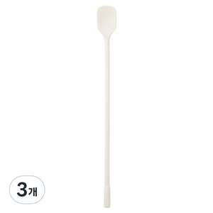 이지실리 실리콘 다용도 사각 머들러 요거트 롱스푼, 화이트, 3개
