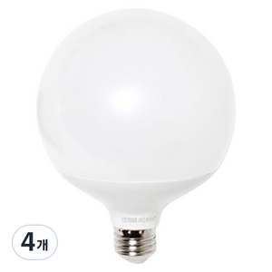 번개표 LED 볼전구 숏넥 10W, 전구색, 4개