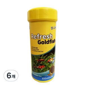 샘아쿠아 리프레쉬 골드 금붕어 색상 사료, 300ml, 6개