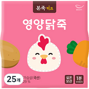 본죽 키즈 영양닭죽, 180g, 25개, 닭가슴살