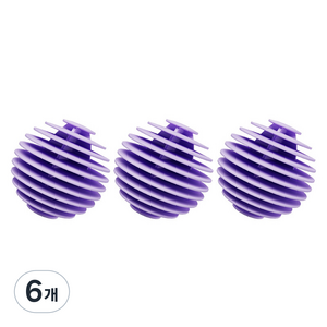 킹스로드 깔끔한 세척 세탁볼 라지, 퍼플, 6개