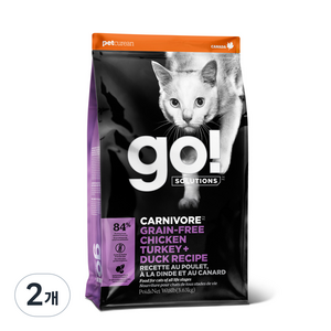 go 전연령 고양이 카니보 레시피 건식사료, 닭+칠면조, 3.63kg, 2개