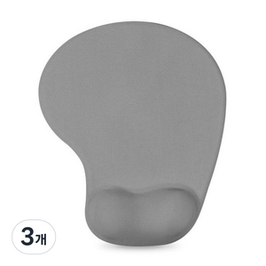 엑토 메모리폼 팜레스트 손목 보호 소프트 마우스 패드 MP-25, 그레이, 3개