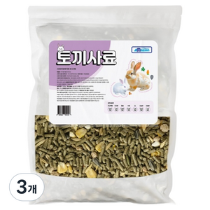 아마존 토끼 영양사료, 3개, 1.3kg