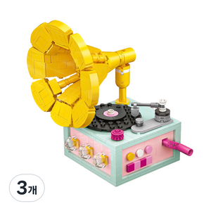 LOZ 엔틱 턴테이블 미니블럭, 혼합색상, 3개