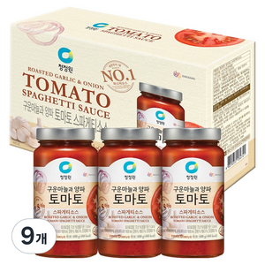 청정원 토마토 스파게티 소스, 600g, 9개