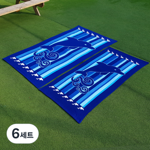 리드홈 패션 비치타올 일반형 + 특대형 세트, 춤추는고래, 6세트