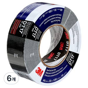 쓰리엠 슈퍼 듀티 고성능 덕트 테이프 블랙 48mm x 32m DT17, 6개