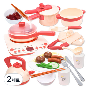오즈토이 다이닝 인덕션 쿡 주방놀이, PINK, 2세트
