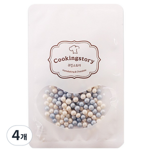 쿠킹스토리 트윙클 펄 블루 푸드컬러 화이트블루 아라잔 스프링클, 15g, 4개