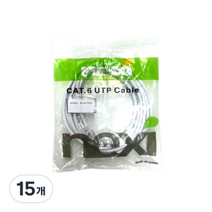 넥시 CAT6 UTP 10M 랜선 랜케이블, 화이트, 15개