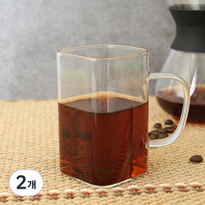 마카 내열 사각 머그컵 소 270ml, 2개
