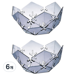 블럭마트 럭셔리 투명 꽃잎 주방볼 TYPE2, 블루, 6개