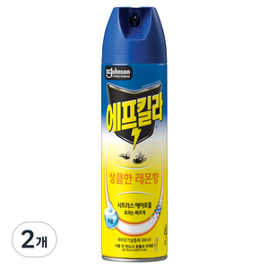 에프킬라 에어로졸 모기 살충제 상큼한 레몬향, 2개, 500ml