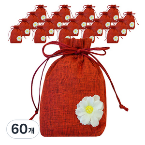 플라워 장식 포장용 컬러 마주머니 10 x 14 cm, 진빨강, 60개