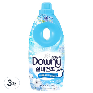 다우니 실내건조 초고농축 섬유유연제 코튼 & 프레시 비누, 1L, 3개