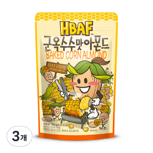 바프 군옥수수맛 아몬드, 190g, 3개