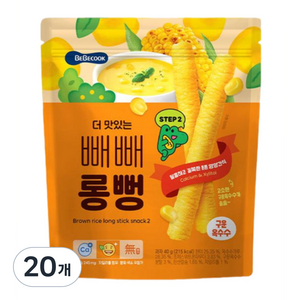 베베쿡 더 맛있는 빼빼롱뻥, 구운옥수수, 40g, 20개