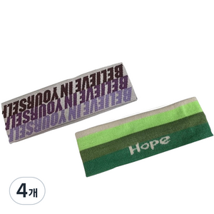 요고조고 헤어밴드, 38 초록색 헤어밴드, 보라색 글씨 헤어밴드, 4개