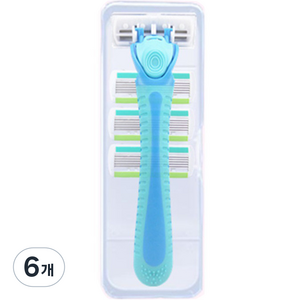 하이어리 여행용 수동 면도기 블루, 1개입, 6개