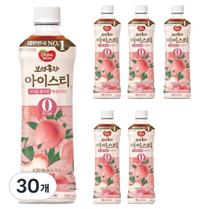 동원보성홍차 제로 복숭아 아이스티, 500ml, 30개