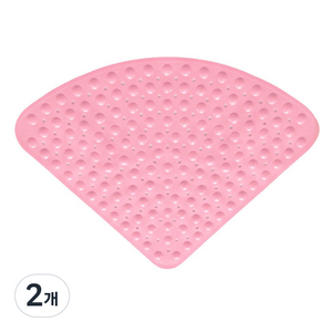 언헤브 부채꼴 욕실 미끄럼방지 매트, E핑크, 2개