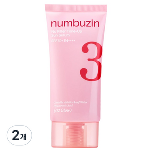 넘버즈인 3번 도자기결 톤업베이지 선크림 SPF50+ PA++++ 02 글로우, 50ml, 2개