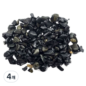 샘아쿠아 리프레쉬 자갈 바닥재 3~5mm 3kg, 블랙, 4개