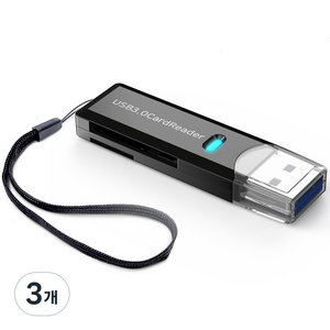 구스페리 USB 3.0 SD 카드 / TF 카드 리더기, 블랙, 3개