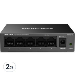 머큐시스 5포트 기가비트 데스크탑 스위치 허브, MS105GS, 2개