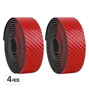 BTR 바테잎 핸들바 그립 테이프 원톤 세트, 레드, 4세트
