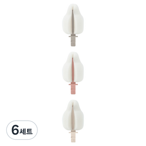 마더케이 리필형 스펀지 젖꼭지솔 리필 3p 세트, 6세트, 베이지 + 인디핑크 + 크림