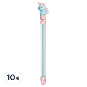토이토 주사기 펌프 물총 분수 물놀이 유니콘 일자형 48cm, 블루, 10개