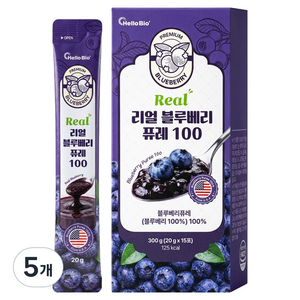 헬로바이오 리얼 블루베리 퓨레 100, 5개, 300g