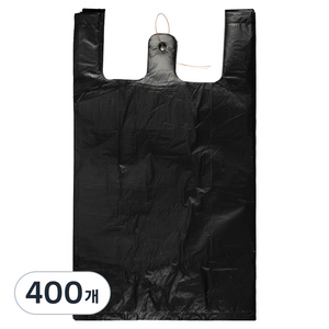 무상표 손잡이 비닐봉투 검정, 400개, 20L