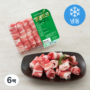 생생포크 한돈 무항생제 대패 삼겹살 구이용 (냉동), 500g, 6팩