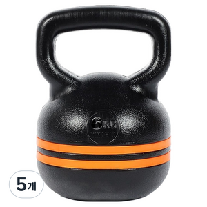 반석스포츠 K케틀벨, 블랙 + 오렌지, 6kg, 5개