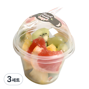 머핀컵 9온스 9.2 x 10.5 cm + 돔뚜껑 + 스티커 + 미니포크 세트, 20개입, 3세트