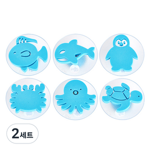 캐스비 아트스쿨 점보스탬프 해양 6p 세트, 민트, 2세트