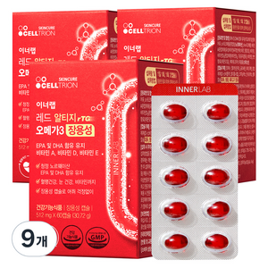 이너랩 레드 알티지 오메가3 장용성, 60정, 9개