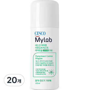 세스코마이랩 아웃도어 미스트 에어로솔 무향 모기기피제, 100ml, 20개