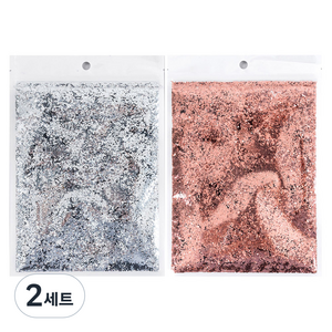 조이파티 은박가루 컨페티 50g x 2종 세트, 실버, 로즈골드, 2세트