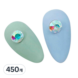 메이브라운 대용량 네일스톤 고퀄원형 V컷 6mm, AB, 450개