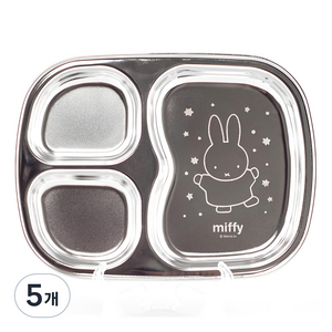 미피 아동용 스텐간식식판 3구, 단품, 5개