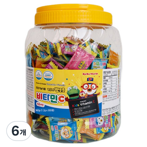 베베모린 뽀롱뽀롱 뽀로로 비타민C 300p, 300정, 6개