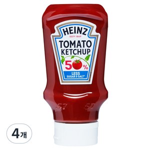 하인즈 50% 슈가 앤 솔트 토마토 케찹, 435g, 4개