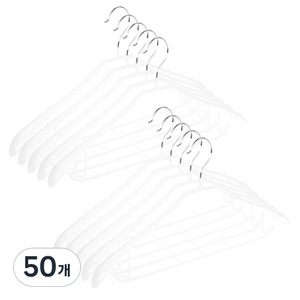 살림의기술 정장 논슬립 코팅 옷걸이, 화이트, 50개