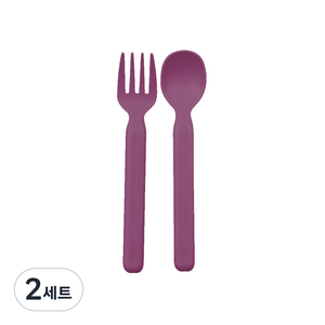 나인웨어 모노 스푼 + 포크 세트, 바이올렛, 2세트