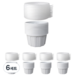 블룸엣홈 95파이 PS 원형소스컵 반찬용기 50p + 뚜껑 50p 세트 화이트 소, 100개입, 6세트